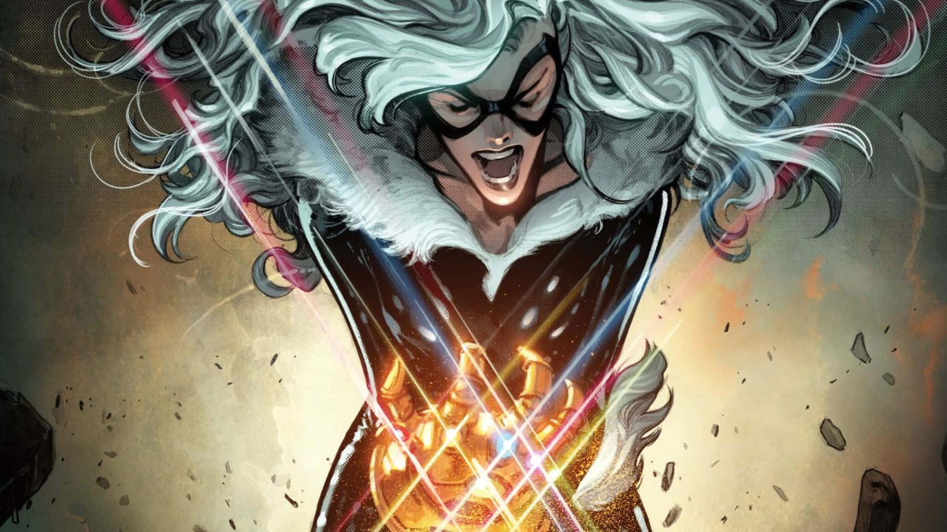 Silver Sable Engaging In Combat In Stunning High-definition Wallpaper Wallpaper