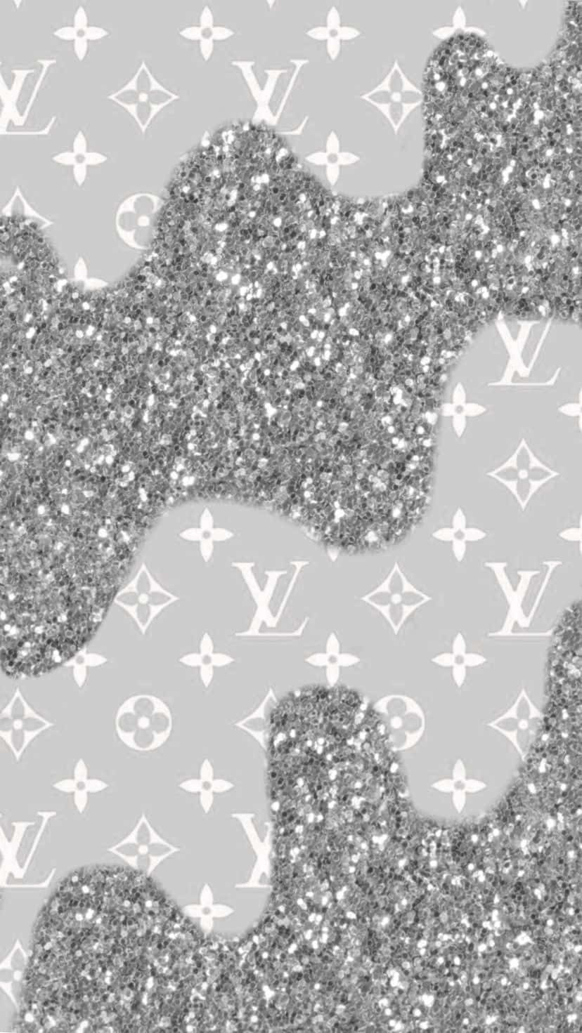 Silver_ Sparkle_ Louis_ Vuitton_ Pattern Wallpaper