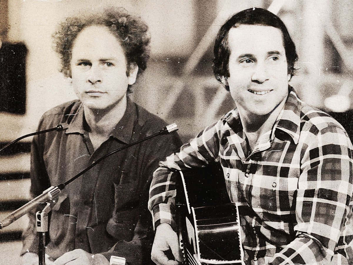 Simonand Garfunkel Performance Vintage Wallpaper