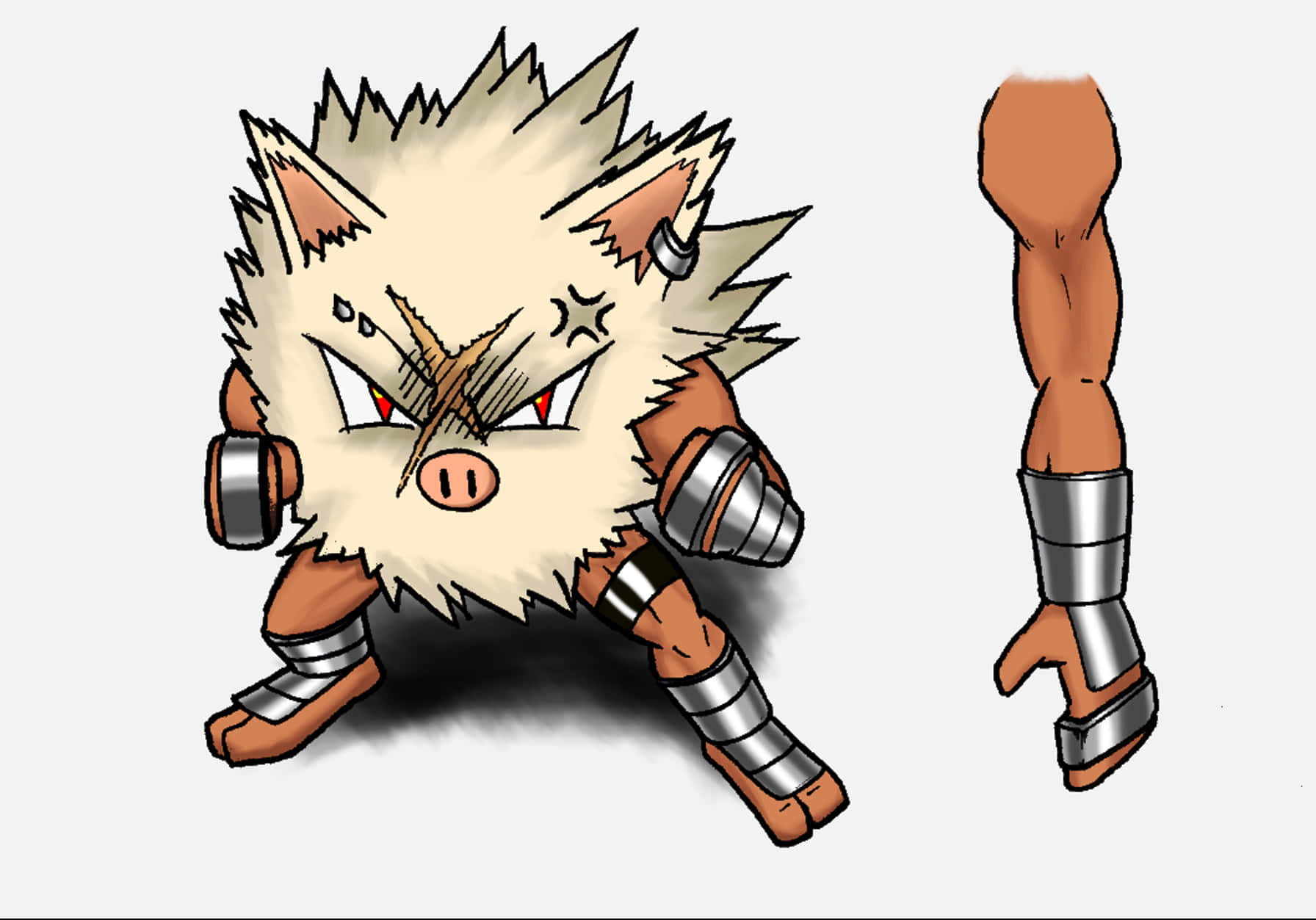 Simple 2d Illustration Of Primeape Pokemon Wallpaper