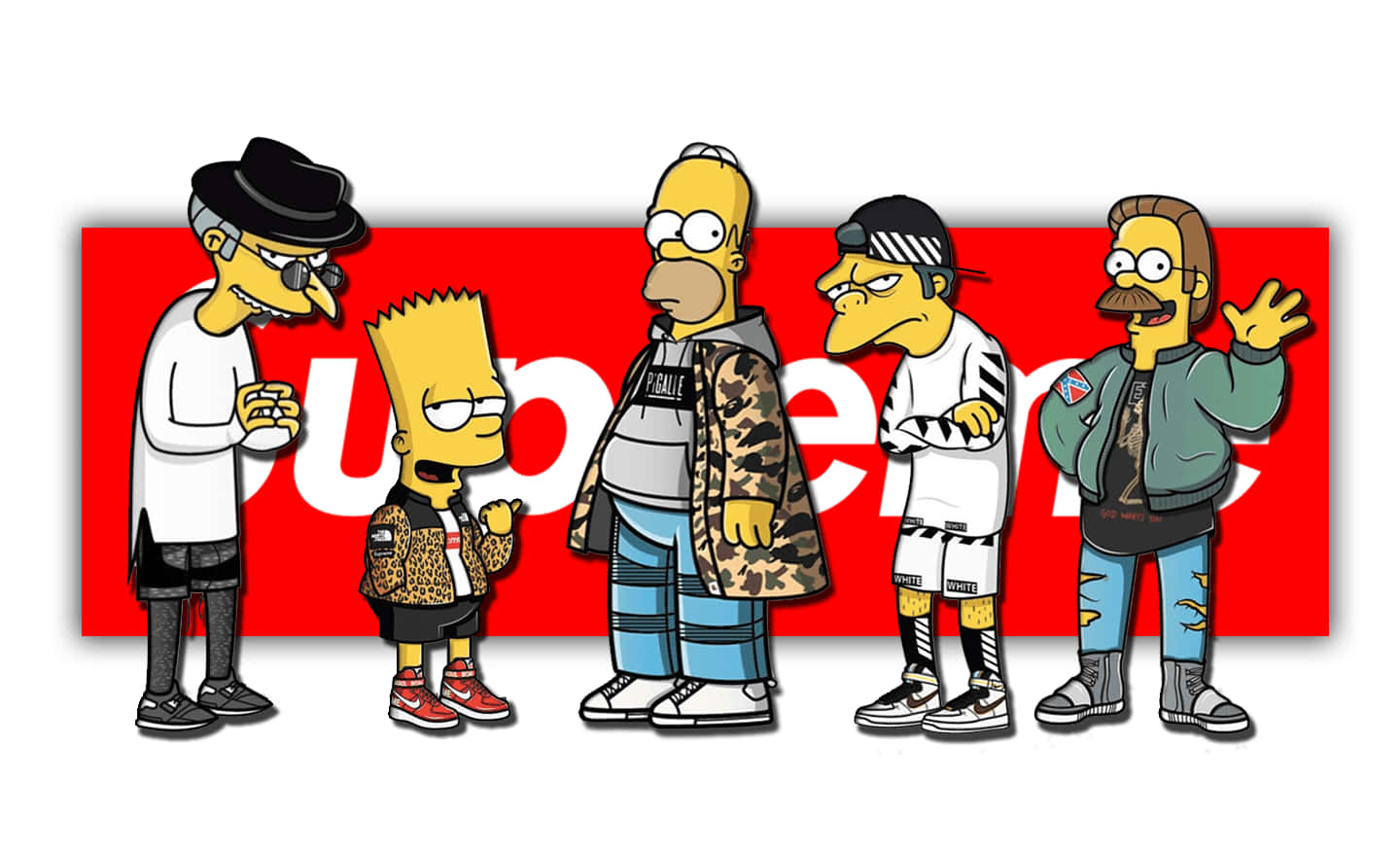 Simpson Supreme Cartoon Characters Wallpaper