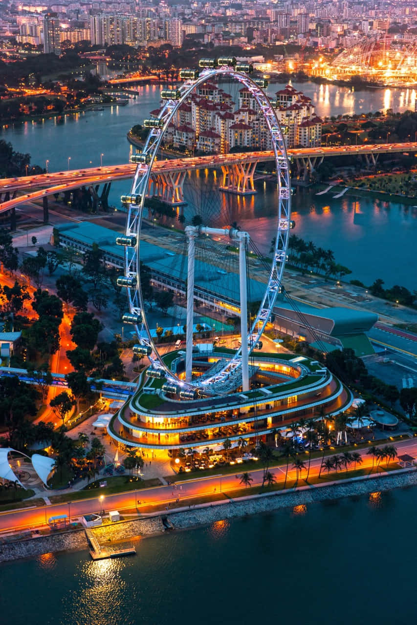 Singapore_ Flyer_ At_ Twilight Wallpaper