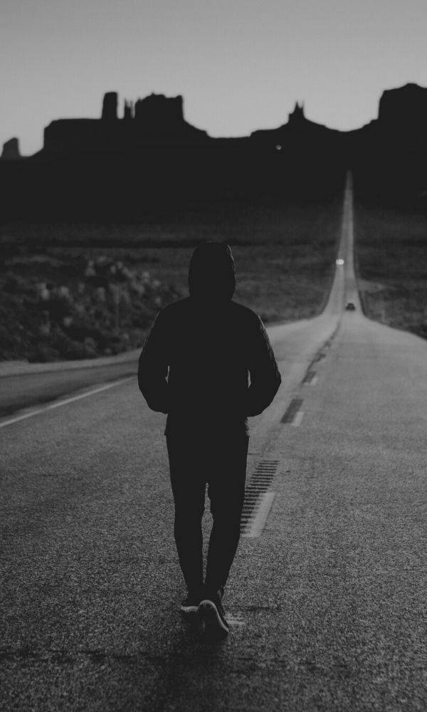 Single Boy Alone On The Road Wallpaper