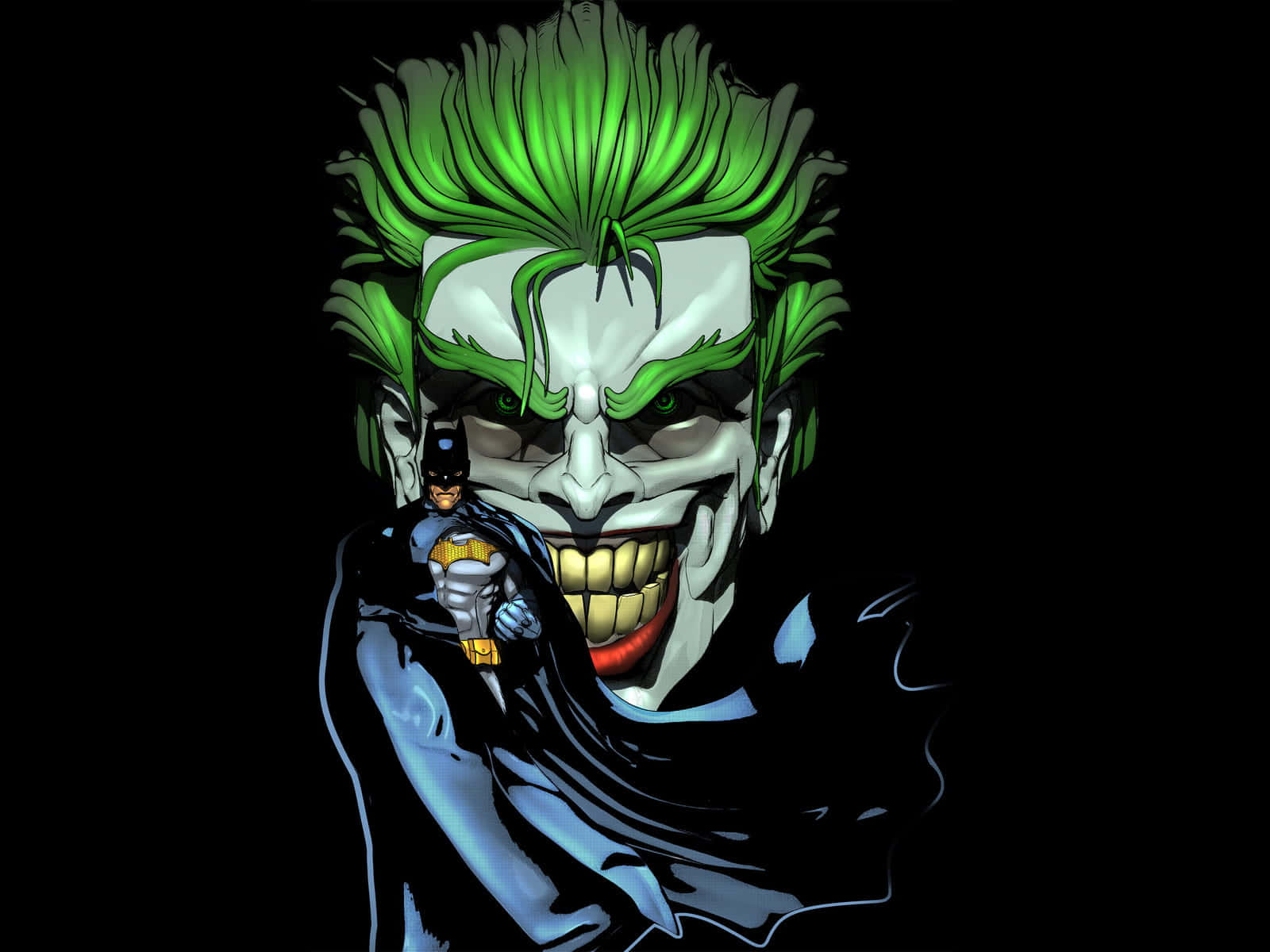 Sinister Evil Joker Grinning Menacingly Wallpaper