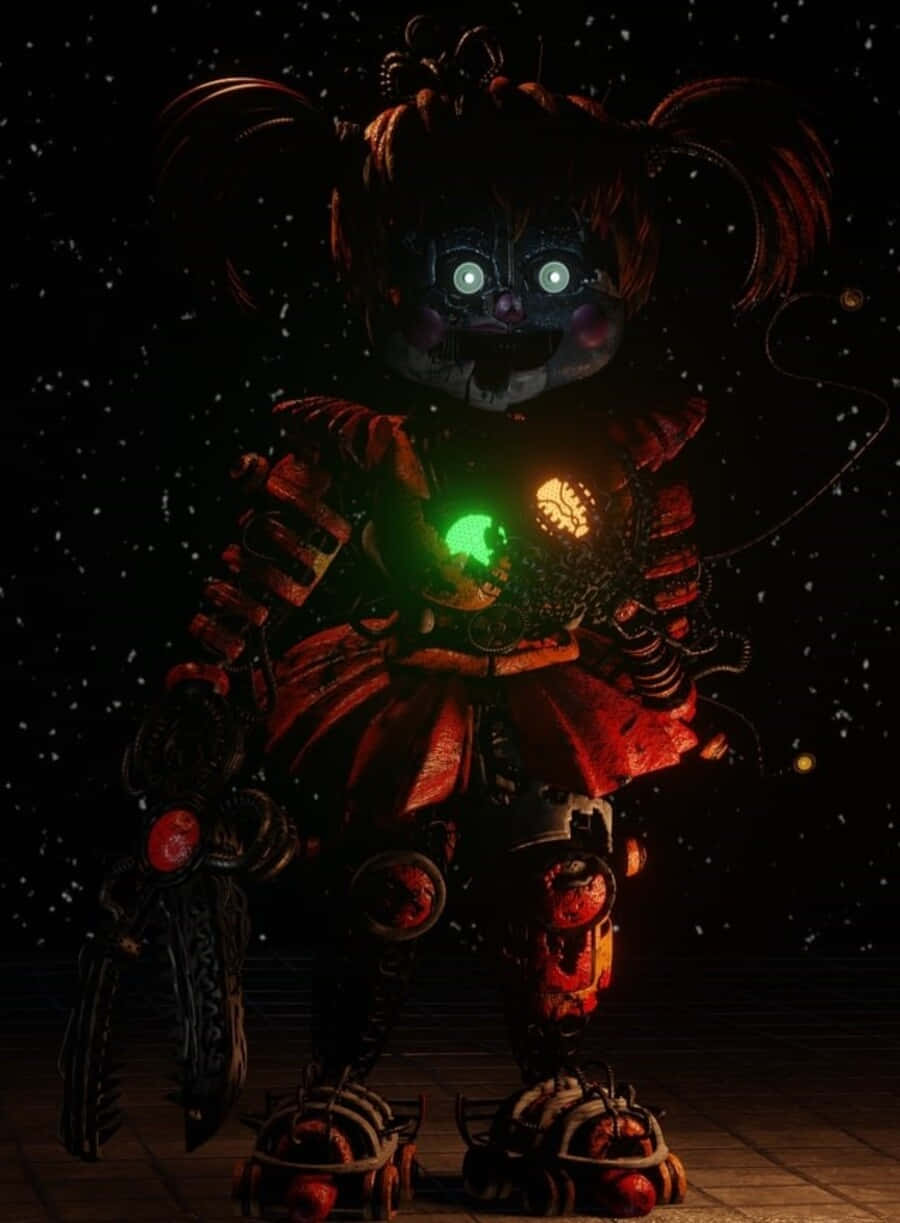 Sinister Scrap Baby In Glowing Light Wallpaper