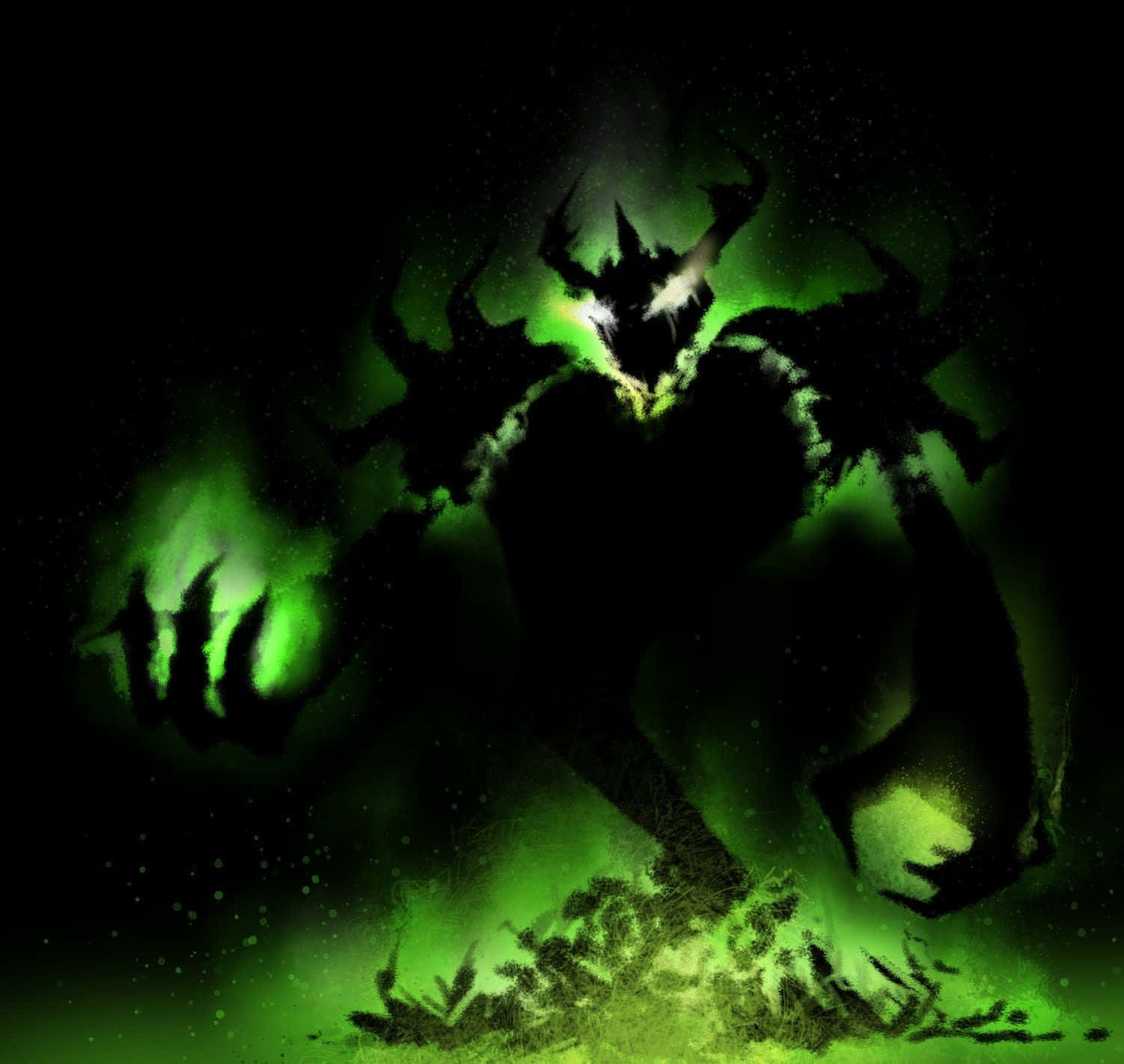 Sinister Shadow Fiend Unleashing Terror Wallpaper