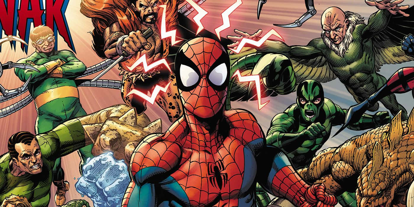 Sinister Six Confrontation Against Spider-man Wallpaper