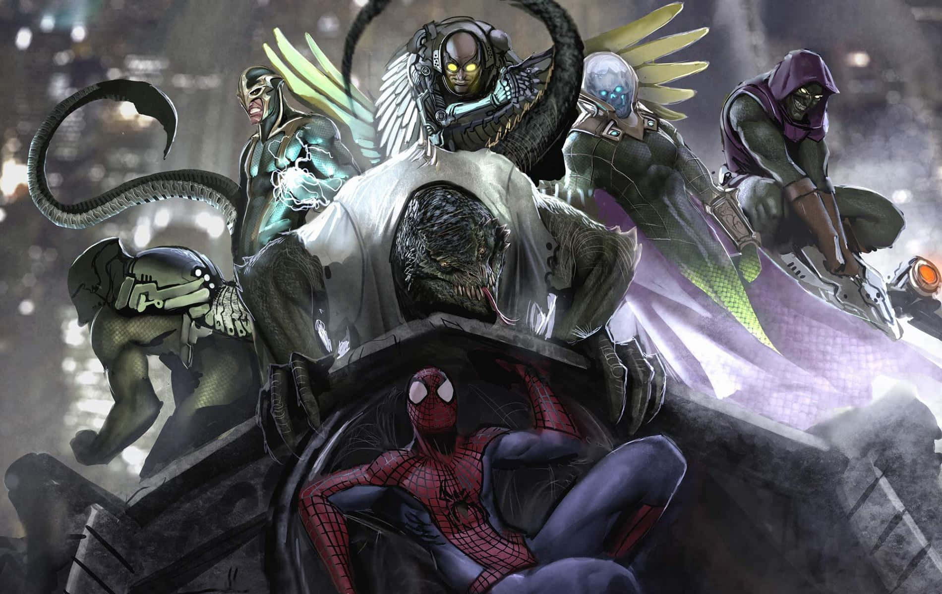 Sinister Six - Powerful Villains Of The Marvel Universe Wallpaper