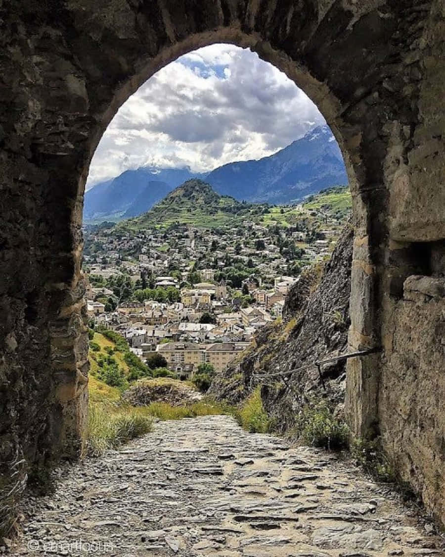 Sion Switzerland Archway View Wallpaper