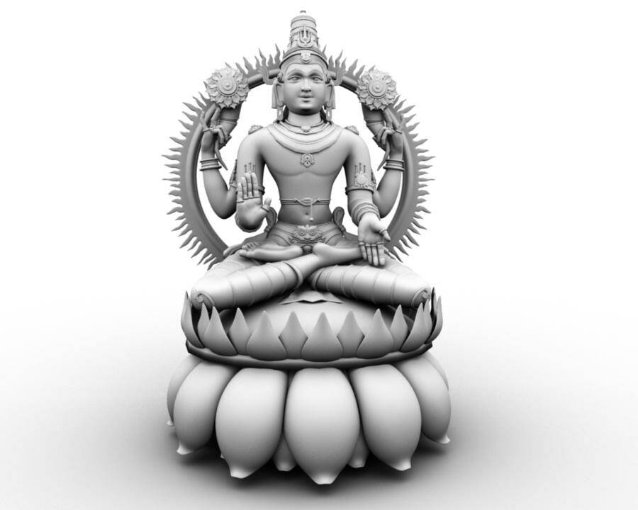 Sitting Surya Bhagwan 3d Model Wallpaper