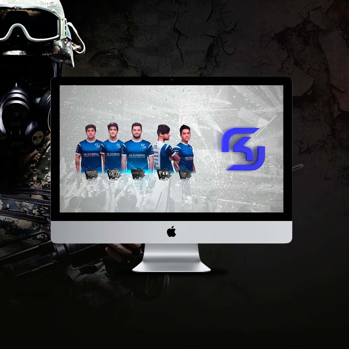 Sk Gaming In Action; Showcasing Skill And Teamwork Wallpaper