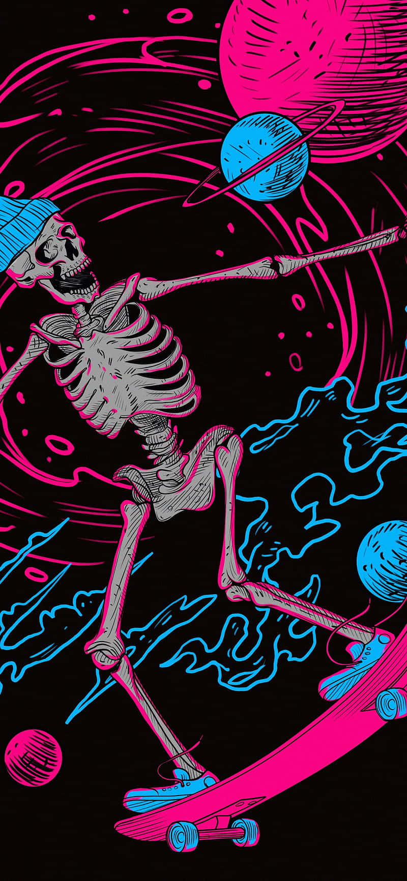 Skater Girl Aesthetic Skeleton Skating Wallpaper