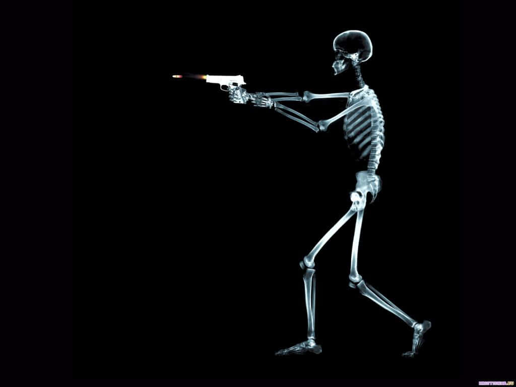 Skeleton With Gun - X-ray Wallpaper Wallpaper