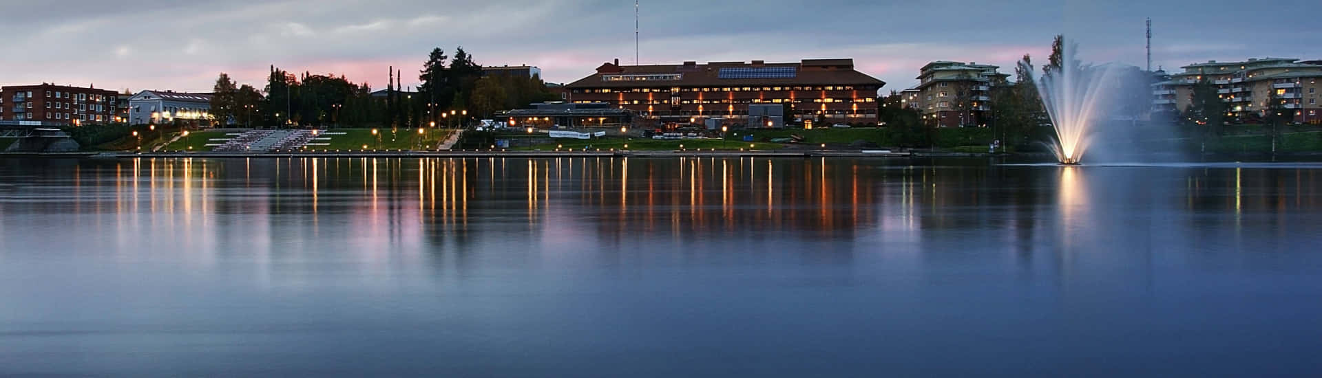 Skelleftea Waterfront Dusk View Wallpaper