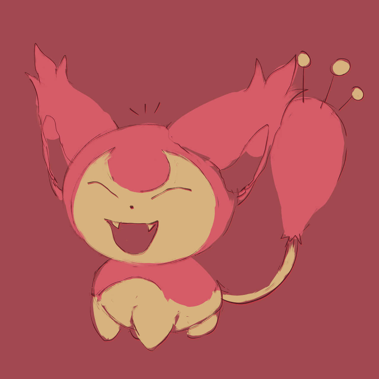 Sketch Lines Skitty Art Wallpaper