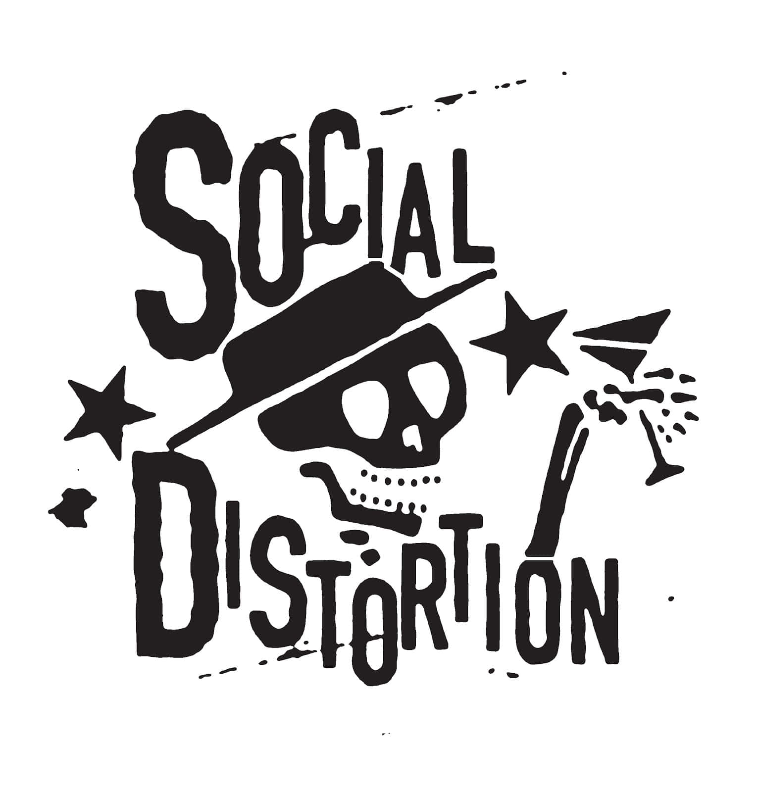 Skull Holding Martini Social Distortion Wallpaper