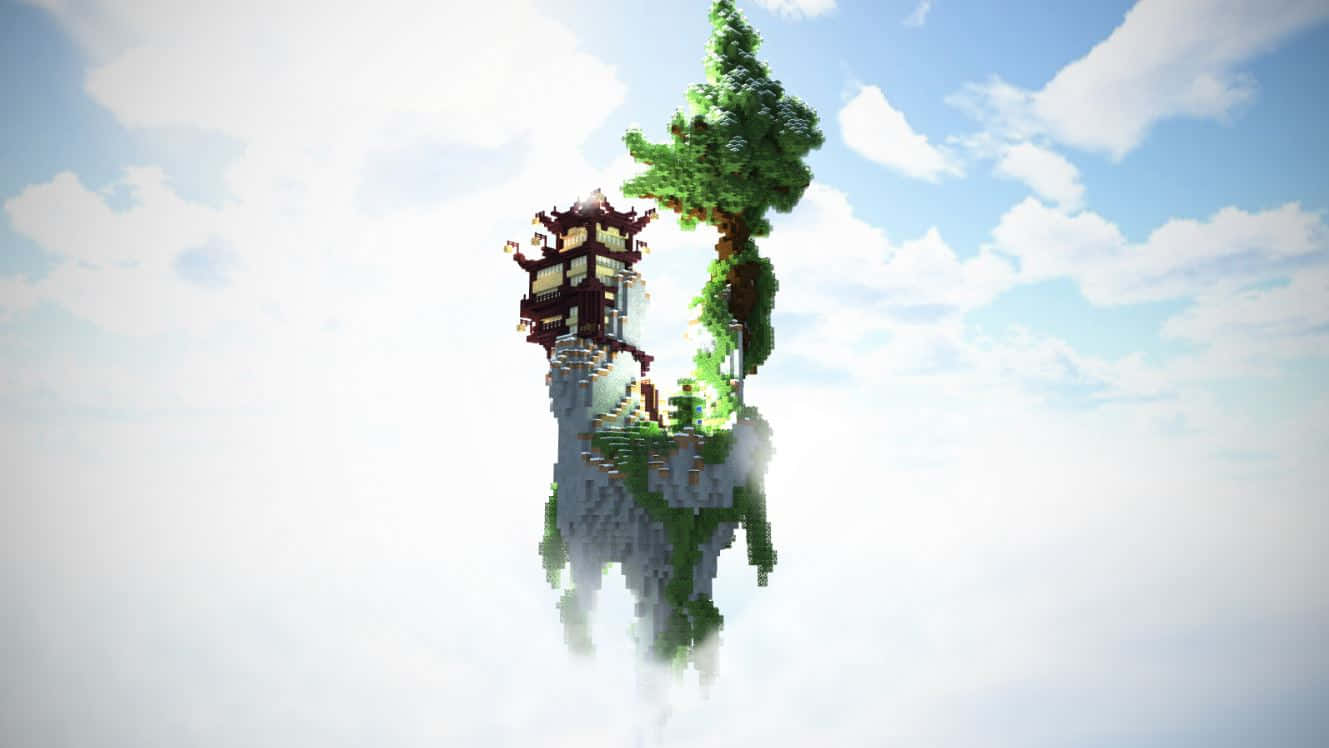 Sky Block Adventure In Minecraft Wallpaper