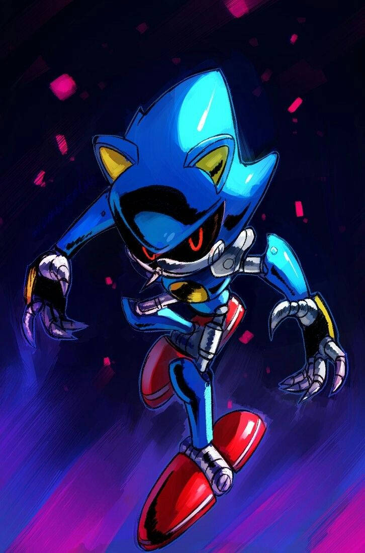 Sky Blue Metal Sonic Wallpaper