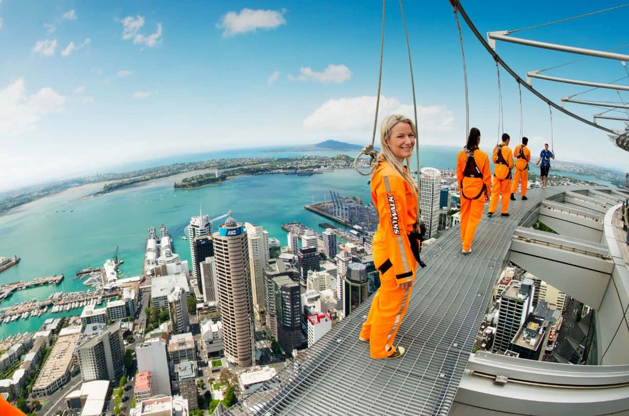 Sky Tower Auckland Edge Walk Experience Wallpaper