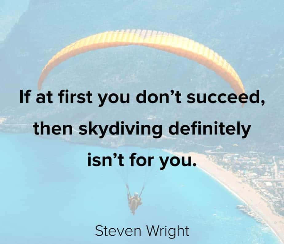 Skydiving Humor Quote By Steven Wright Wallpaper