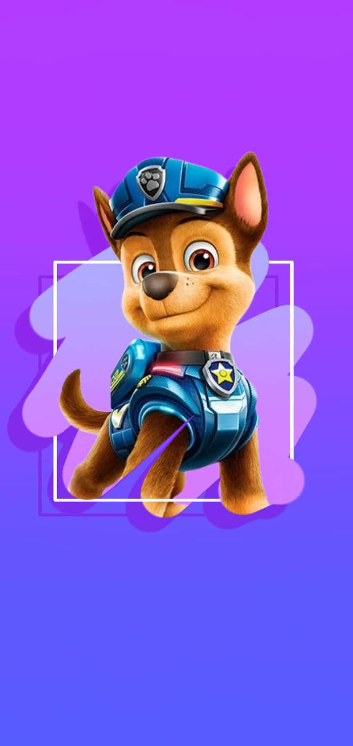 Skye Paw Patrol Chase Cover Gradient Cnavas Wallpaper