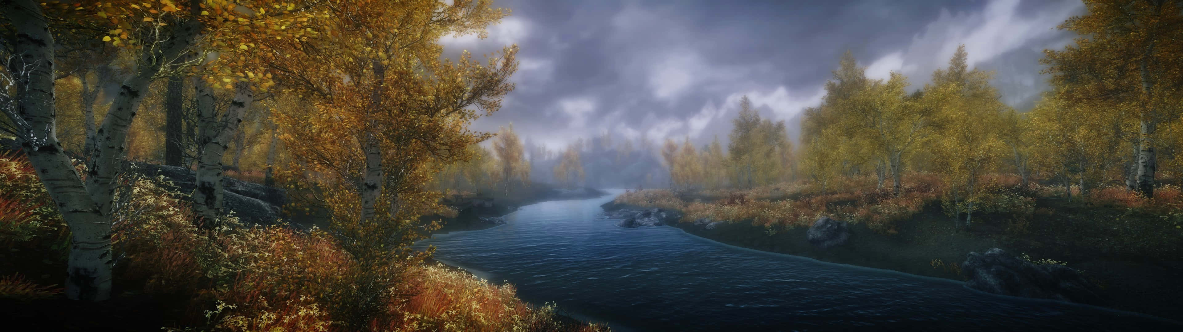 Skyrim Landscape Long River Wallpaper