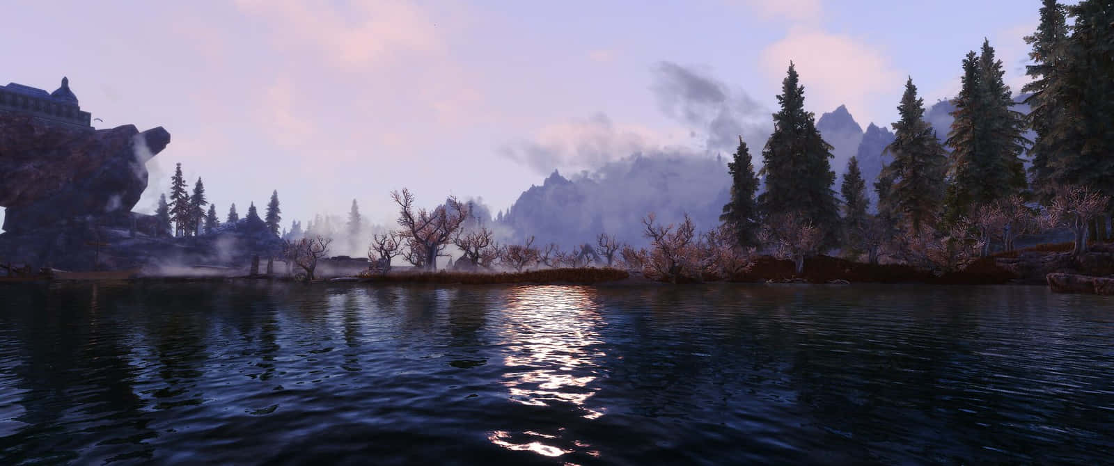 Skyrim S E_ Lakeview_ At_ Dusk Wallpaper