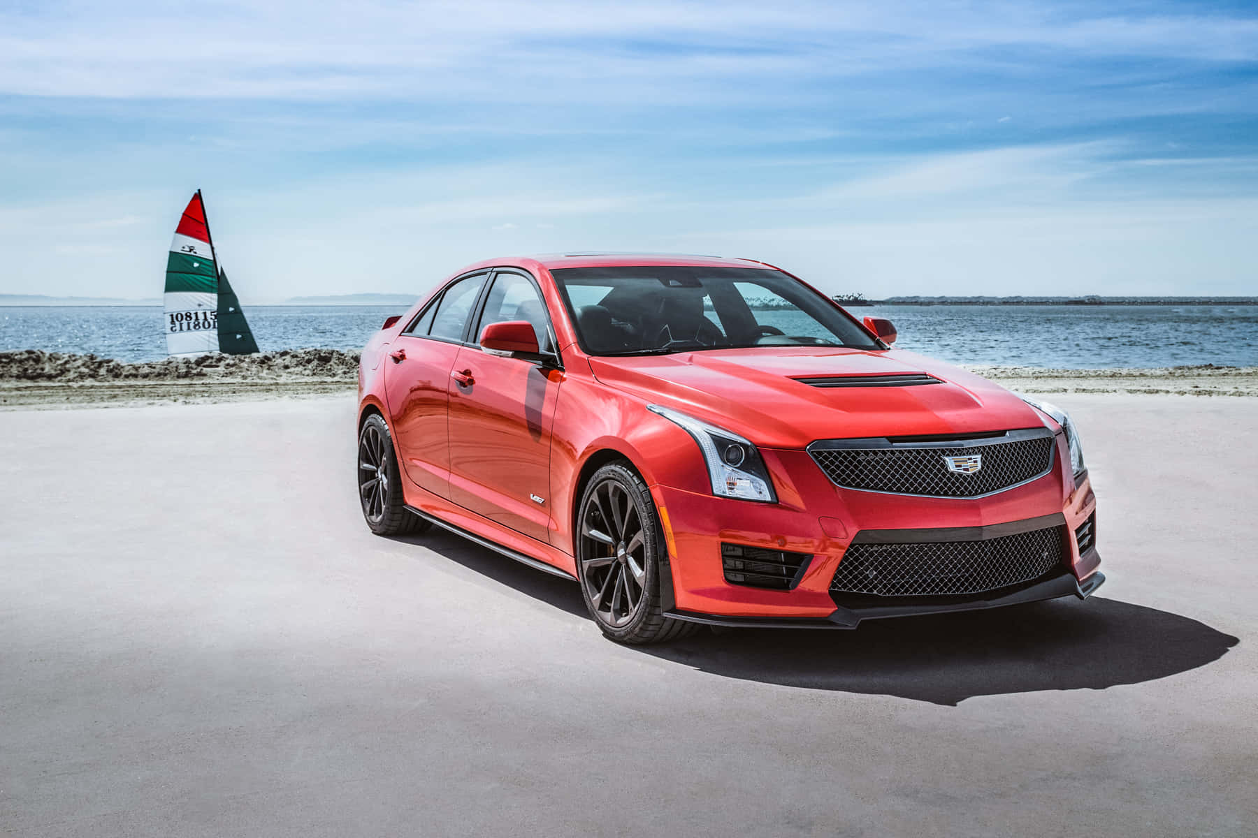 Sleek And Luxurious Cadillac Ats In The City Wallpaper