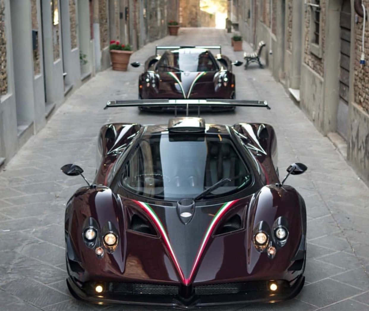 Sleek And Powerful Pagani Zonda Tricolore On Display Wallpaper