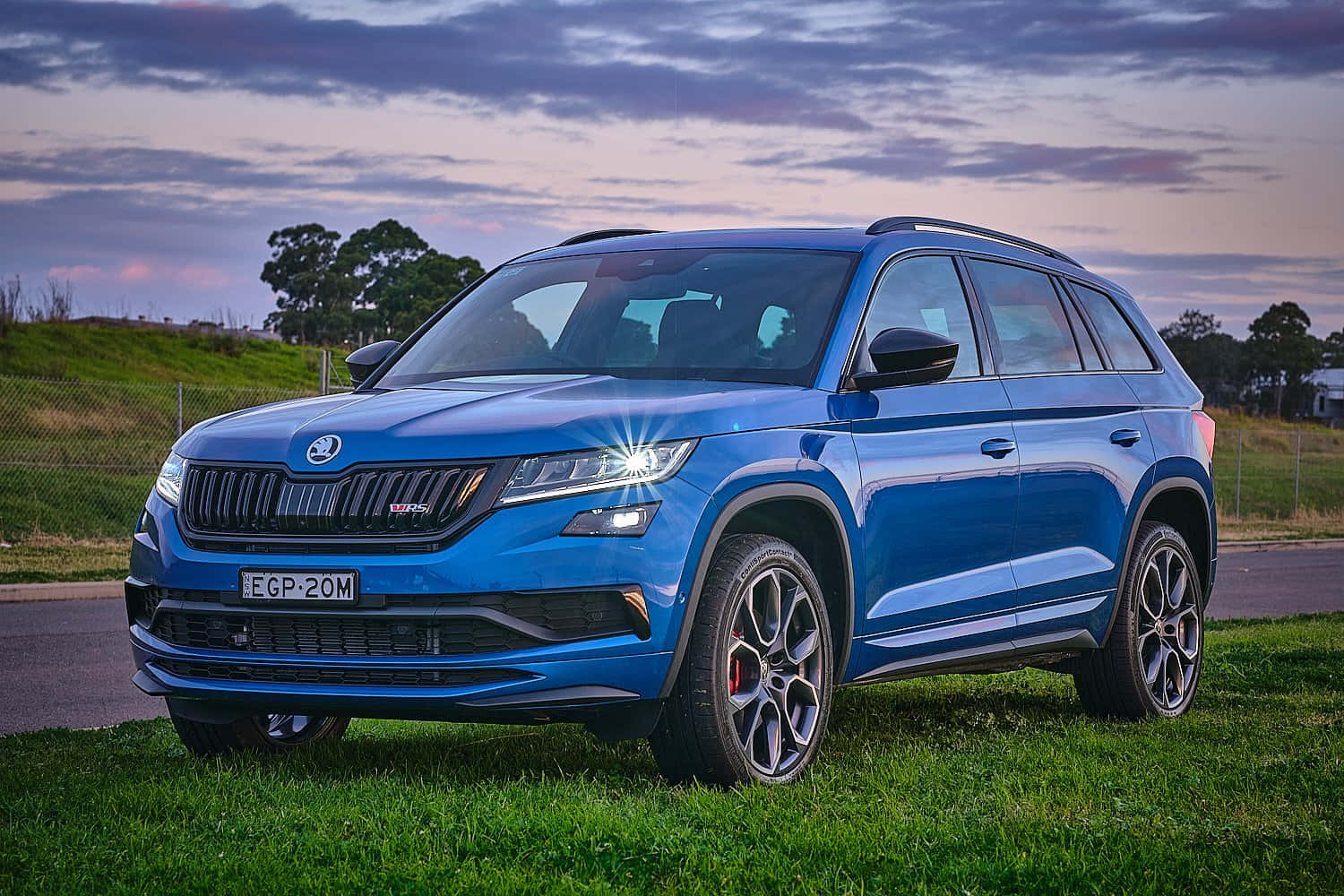 Sleek And Robust Skoda Kodiaq In Motion Wallpaper