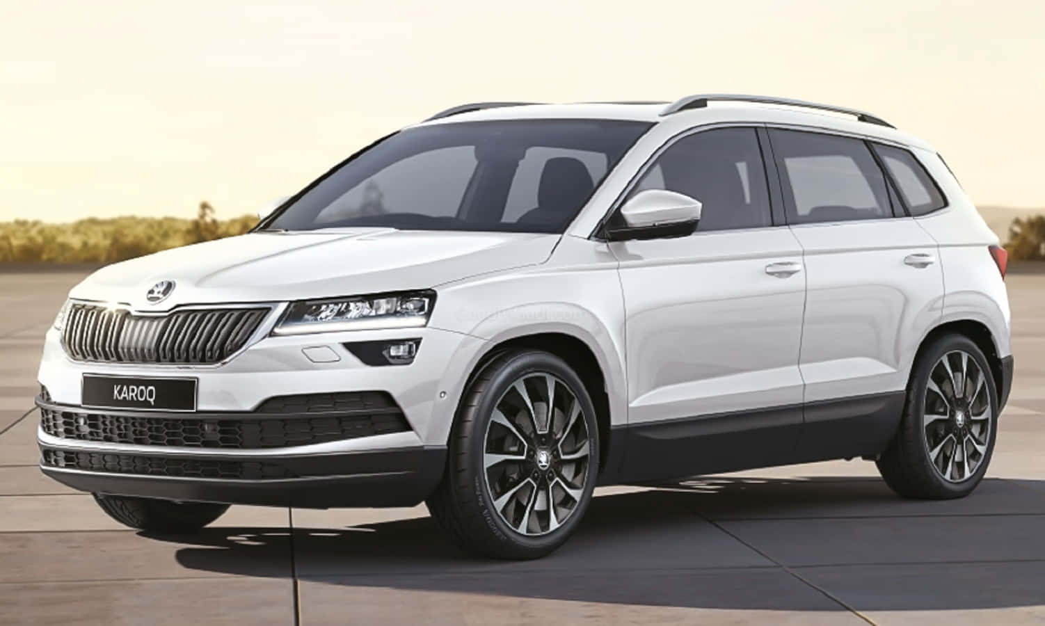 Sleek And Stylish Skoda Karoq In Motion Wallpaper