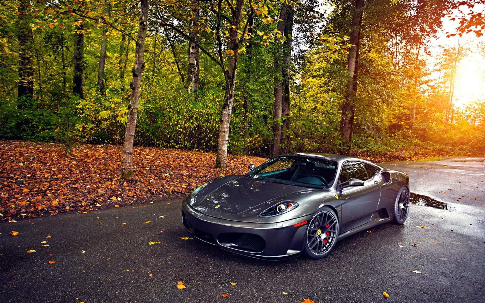 Sleek Ferrari F430 In Action Wallpaper