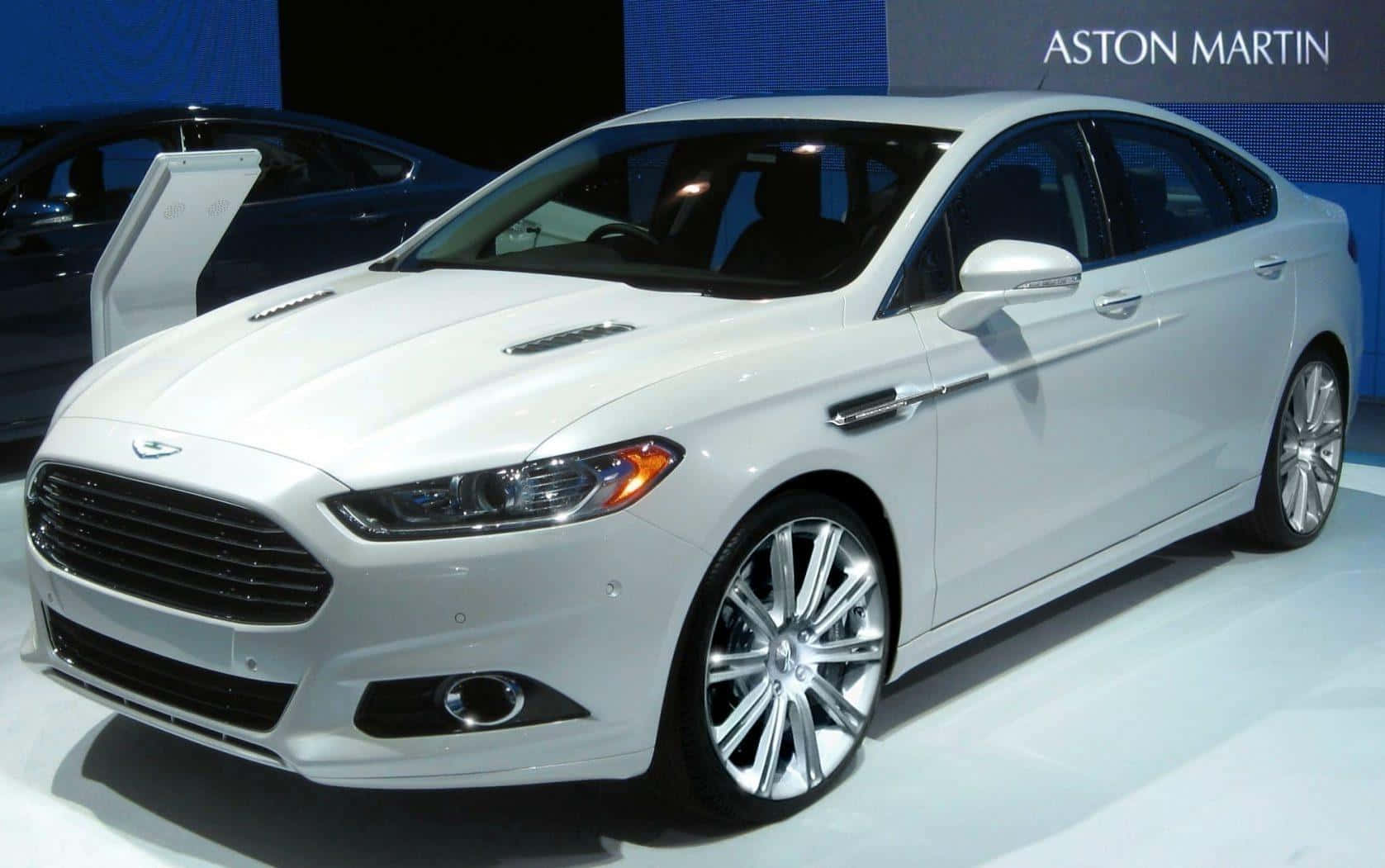 Sleek Ford Fusion In Bold Blue Wallpaper