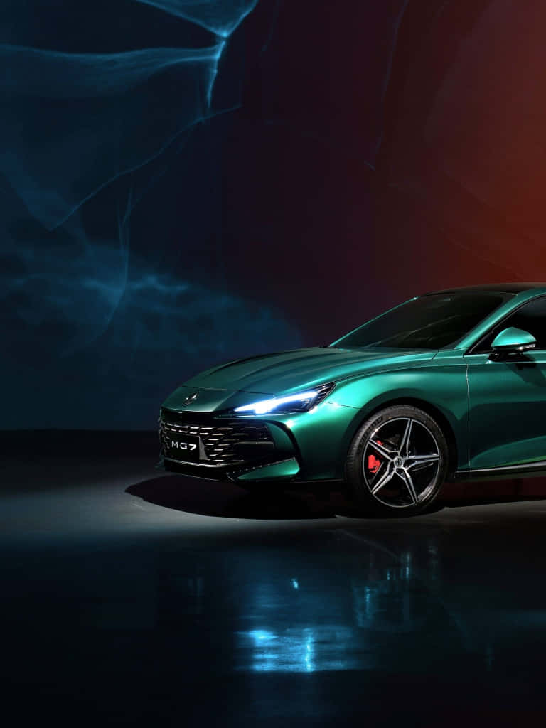 Sleek Green Sedan M G7 Dynamic Lighting Wallpaper