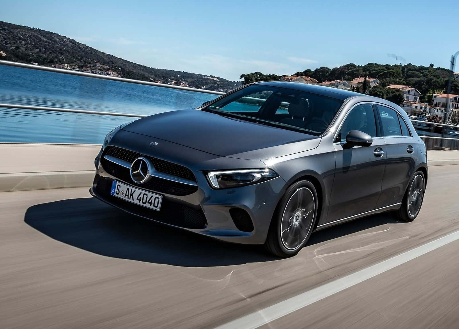 Sleek Mercedes Benz A-class On The Road Wallpaper