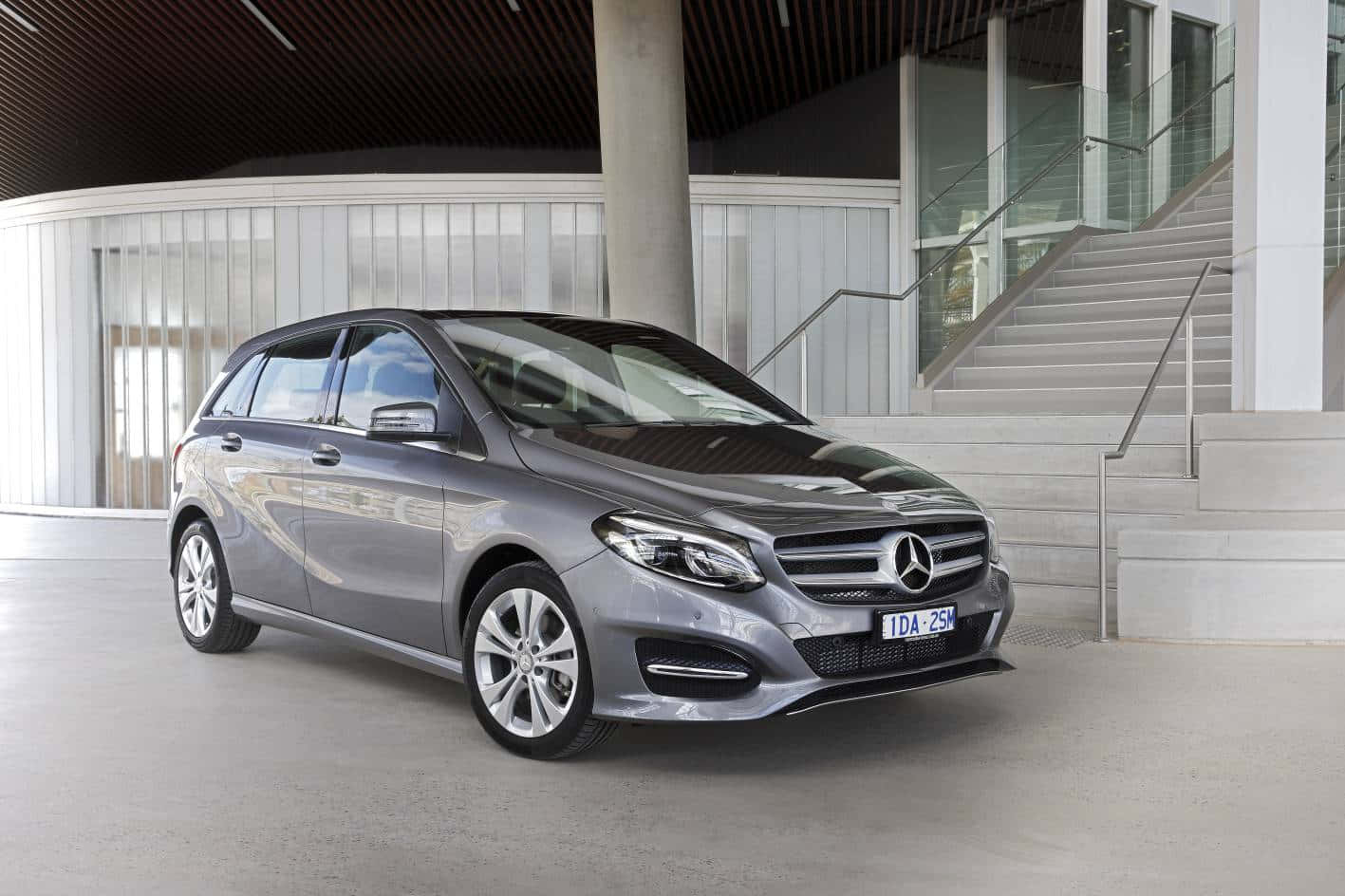 Sleek Mercedes Benz B-class On Display Wallpaper