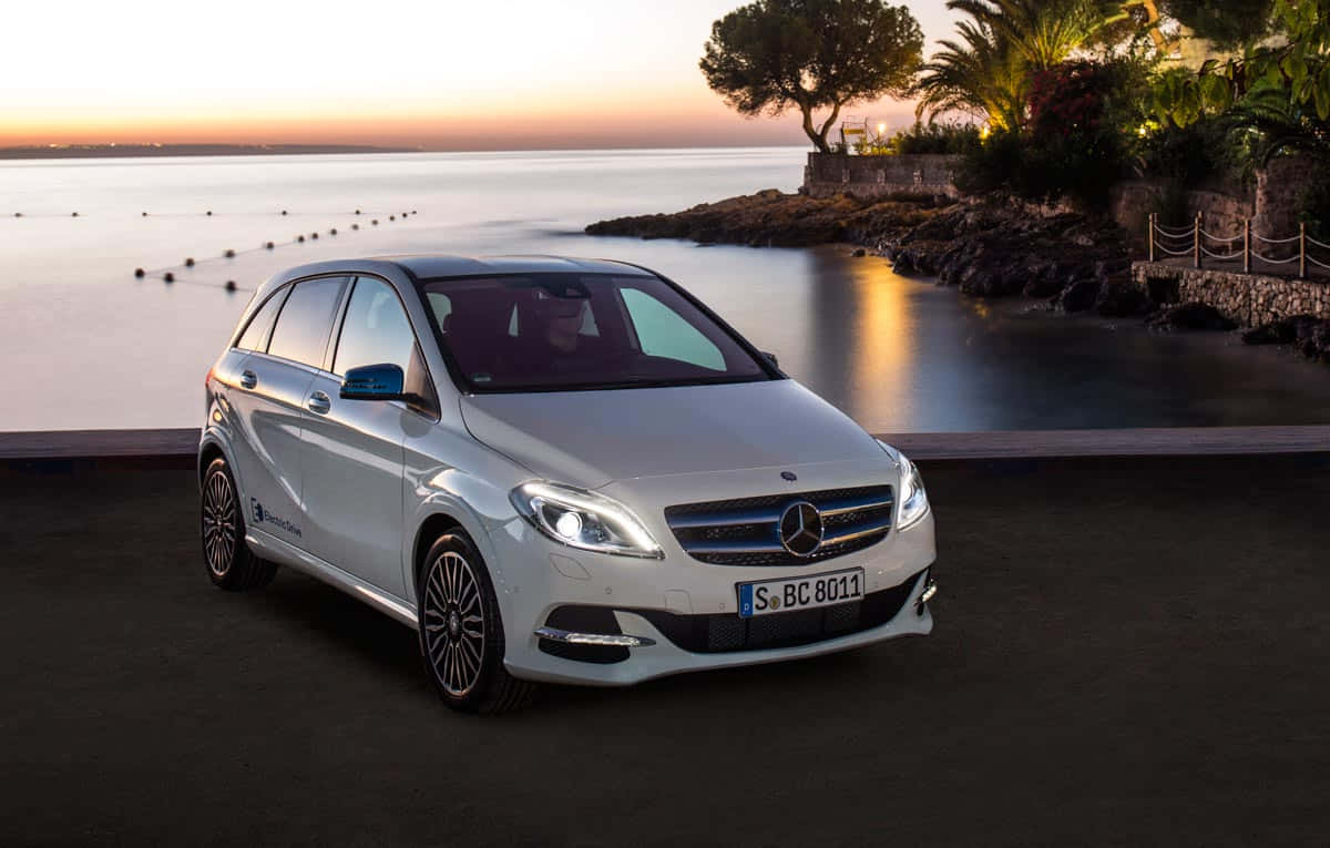 Sleek Mercedes Benz B-class On The Road Wallpaper