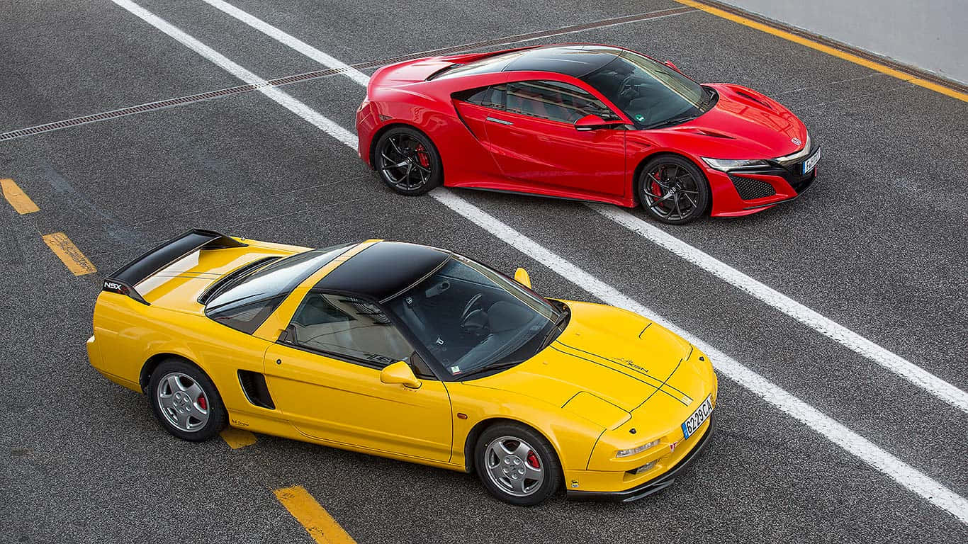 Sleek Red Honda Nsx On The Road Wallpaper