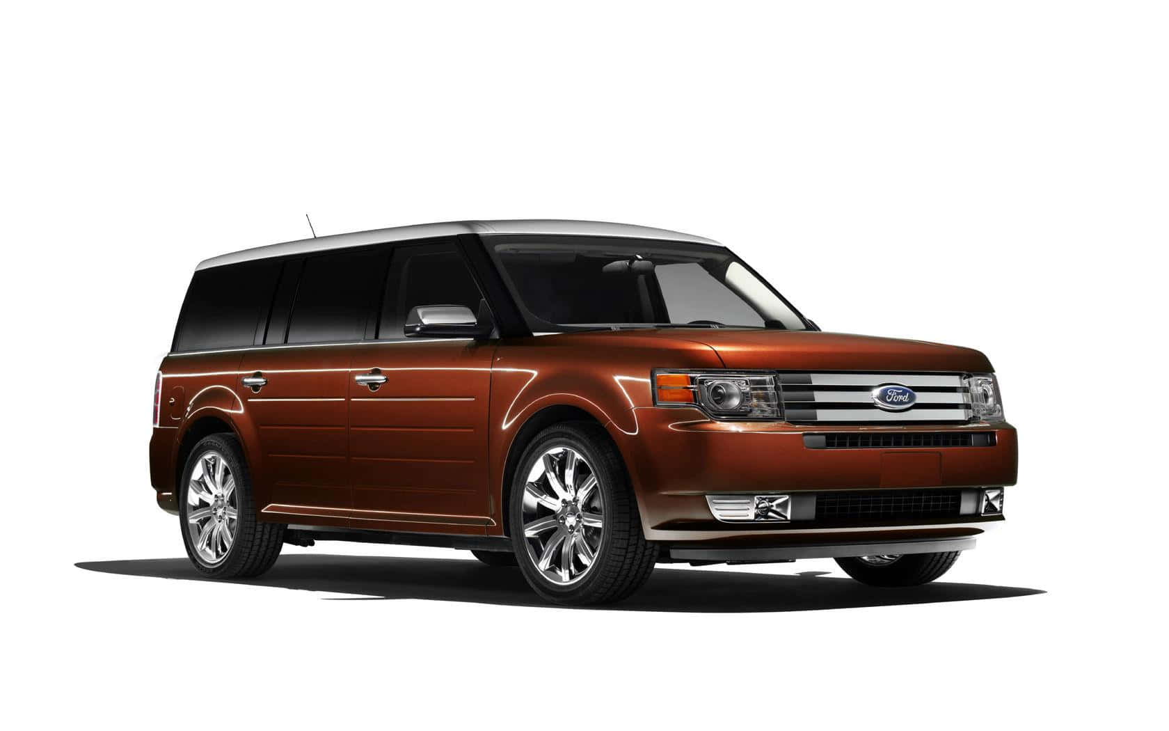 Sleek Silver Ford Flex Cruising On An Open Road Wallpaper