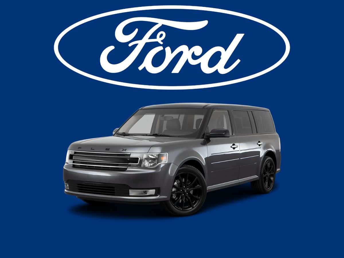 Sleek Silver Ford Flex Cruising On Open Road Wallpaper