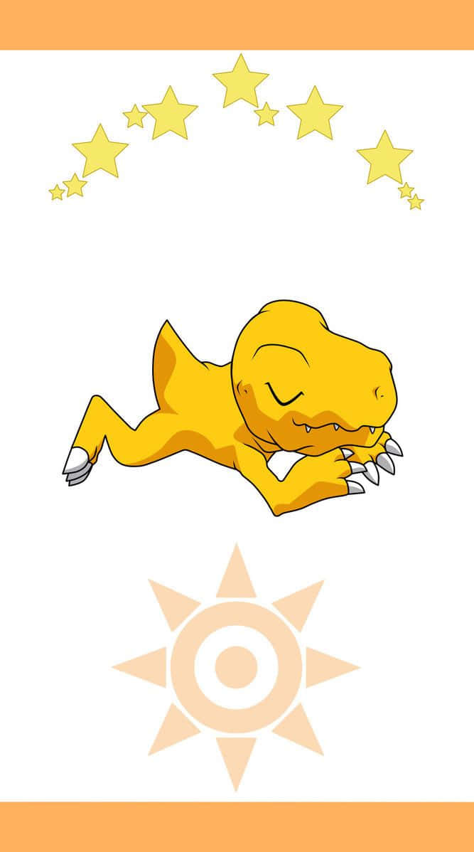 Sleeping Agumon Digital Background Wallpaper