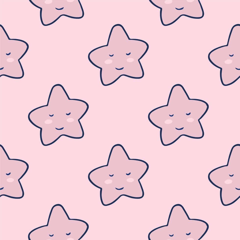 Sleeping Cute Stars Graphic Art Wallpaper