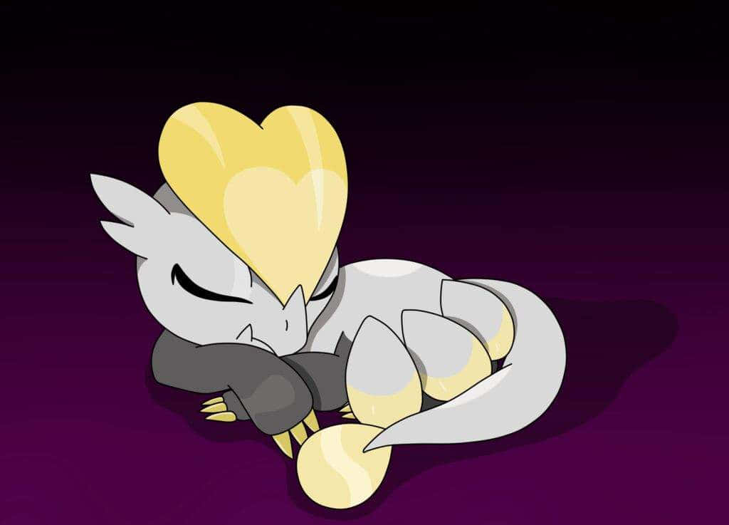 Sleeping Jangmo-o On Gradient Purple Background Wallpaper