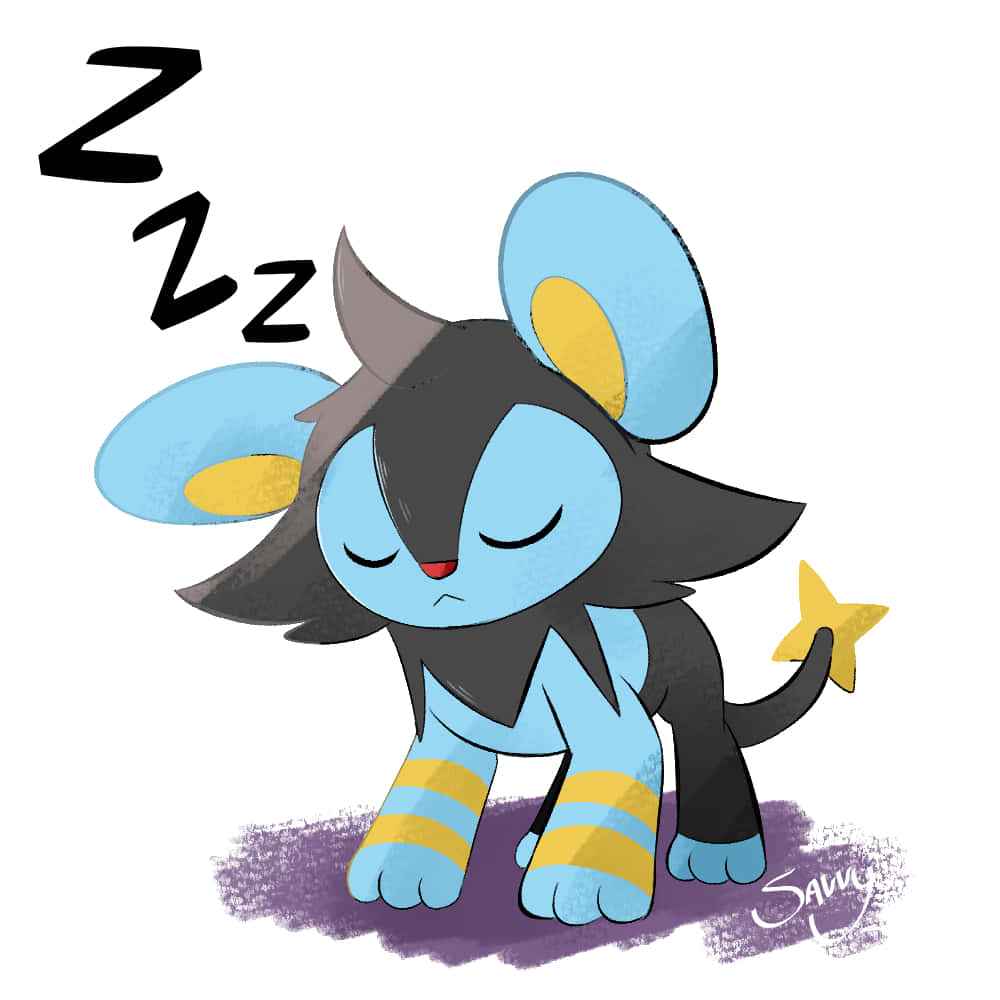 Sleepy Luxio On White Background Wallpaper