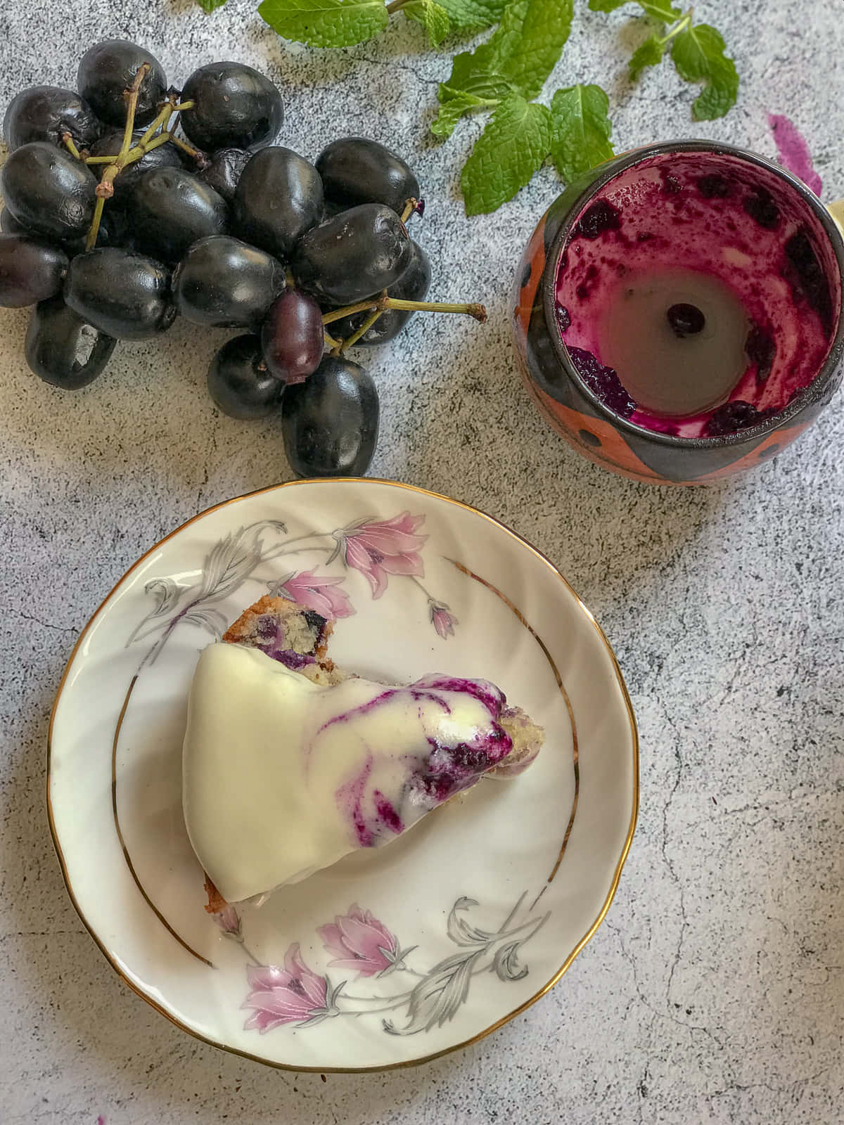 Sliced Java Plum Cake On Saucer Wallpaper