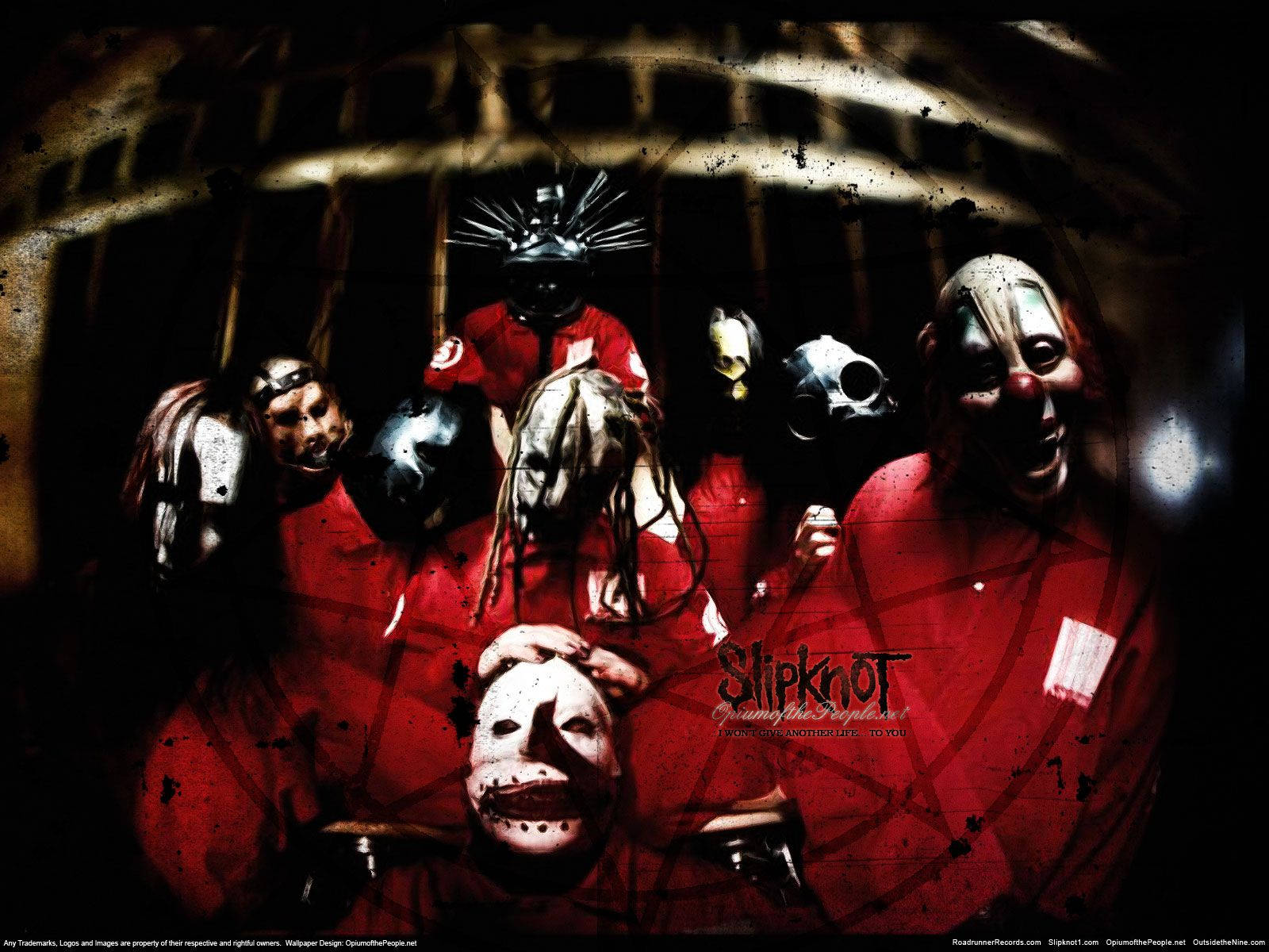 Slipknot On Red Fisheye Effect Wallpaper