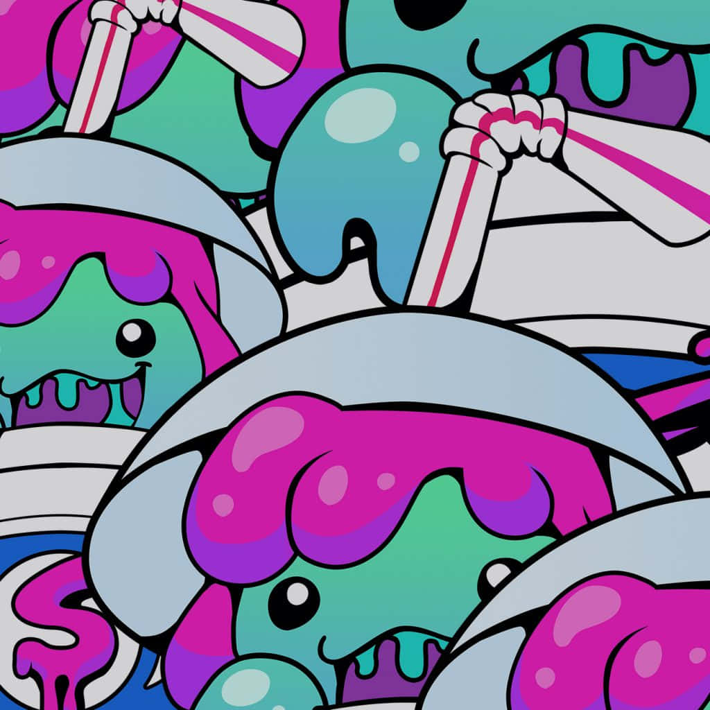 Slushy Monster Pattern Wallpaper