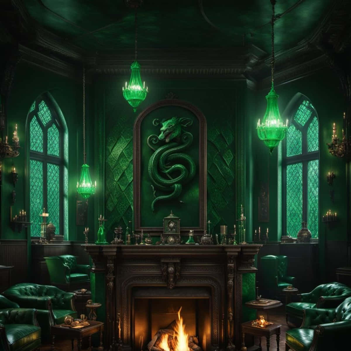 Slytherin Common Room Harry Potter Wallpaper