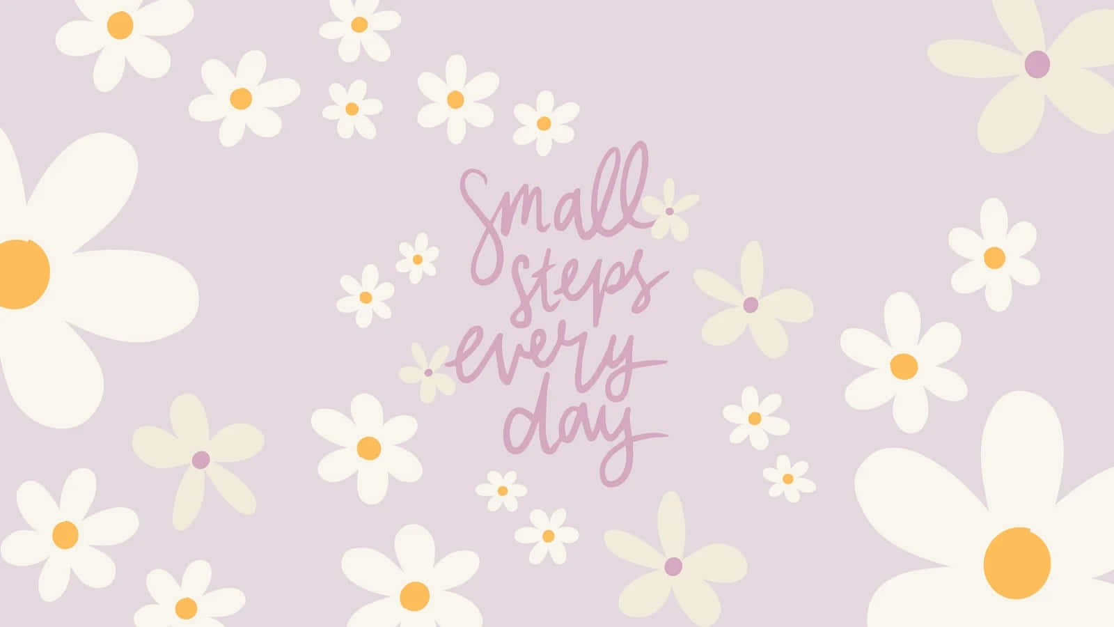 Small Steps Inspirational Floral Background Wallpaper