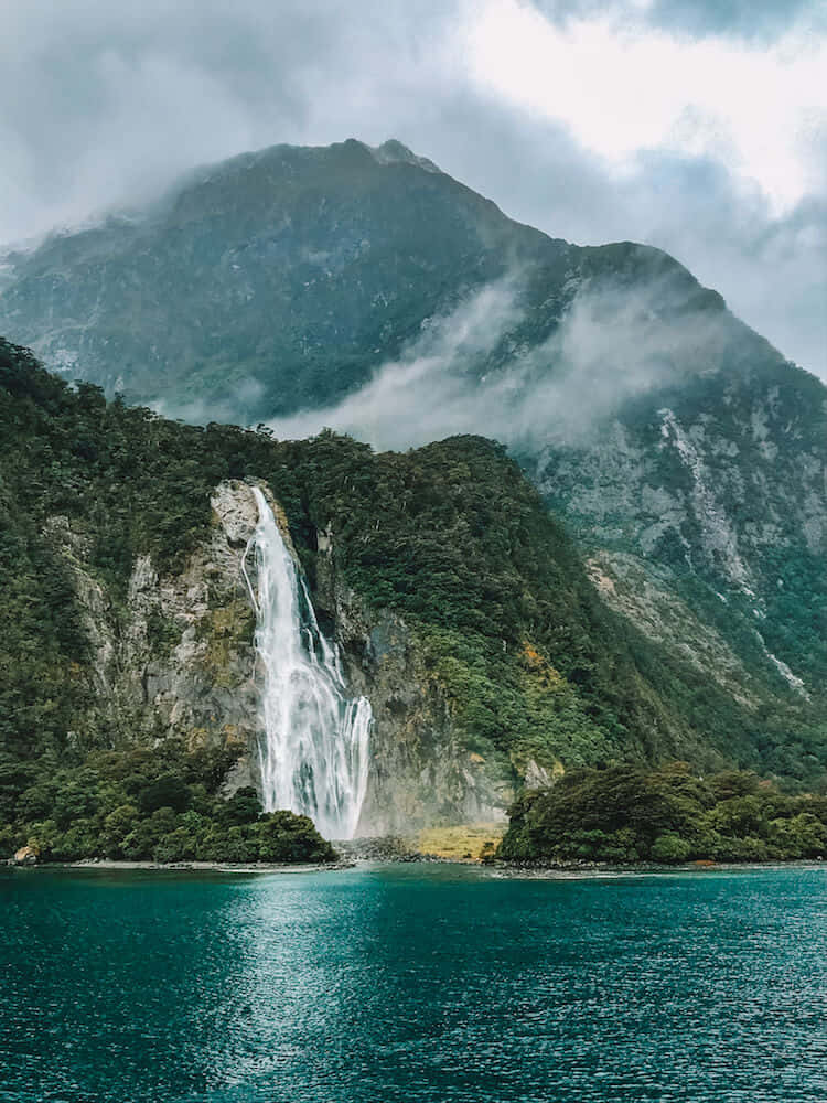 Small Waterfall Milford Sound Wallpaper